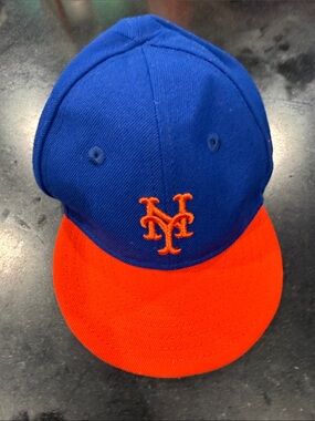 Infant Blue and Orange Mets Baseball Cap with Embroidered Logo
